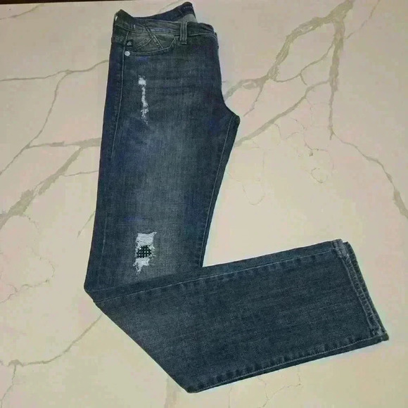 Rock&Republic Womens Berlin Distressed Embellished Stretch Skinny Jeans Size 10 - Picture 2 of 13